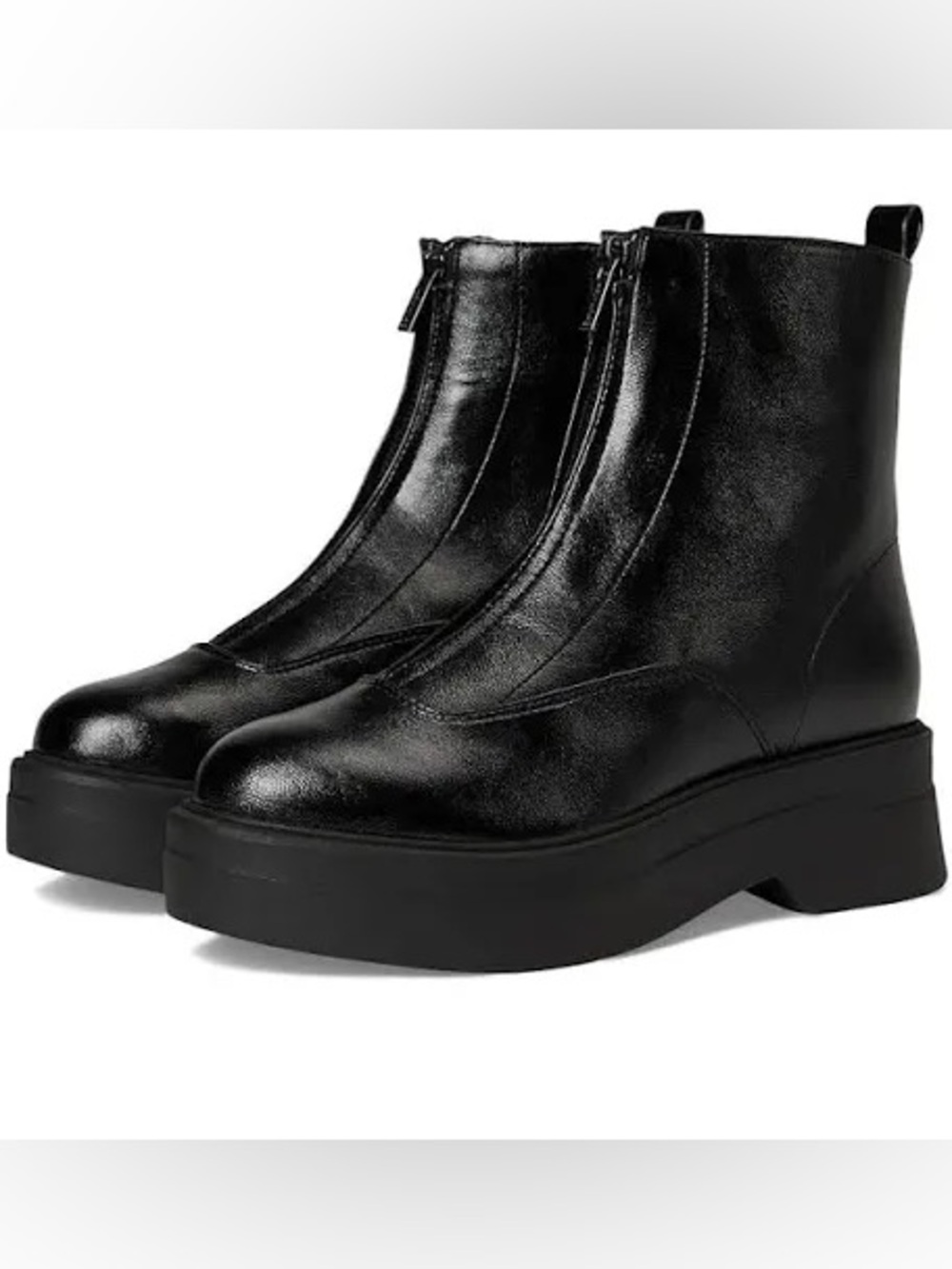Calvin Klein Rivin Black Front-Zip Platform Ankle Booties Size 10 NEW